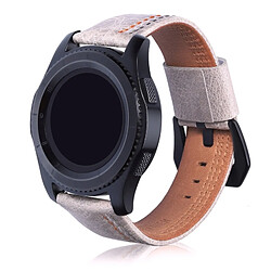 Acheter Wewoo Bracelet pour montre connectée en cuir pleine fleur avec motif Trois lignes Samsung Gear S3 22mm Kaki