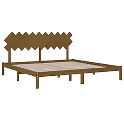 Avis vidaXL Cadre de lit Marron miel 200x200 cm Bois massif