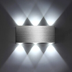 Universal L'alliage d'aluminium moderne s'allume 6 lumières murales LED éteignent les lumières Luminaire chambre d'hôte couloir, blanc cool