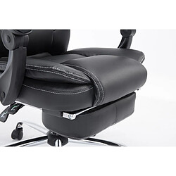 Decoshop26 Fauteuil de bureau ergonomique en synthétique noir avec repose-pieds et accoudoirs BUR10375 pas cher