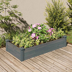 Maison Chic Jardinière,Lit surélevé de jardin - Bac à fleurs - pot de fleur doublure 120x60x25 cm bois massif sapin -GKD53058