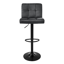 Tabouret de bar (lot de 2) Gris Revêtement velours avec dossier et repose-pieds Hauteur réglable 63-83cm ML-Design 