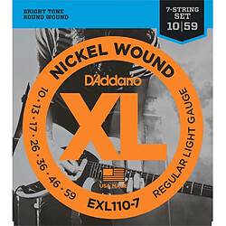 D'addario EXL110-7 - Jeu de cordes guitare électrique 7 cordes 