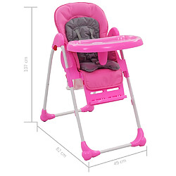 vidaXL Chaise haute pour bébé Rose et gris pas cher