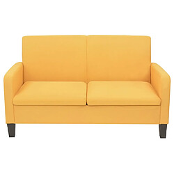 Maison Chic Canapé à 2 places,Sofa de Salon,Canapé droit 135 x 65 x 76 cm Jaune -GKD203348