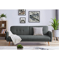 Concept Usine Canapé scandinave convertible 3 places en tissu gris foncé NORA