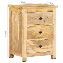 vidaXL Table de chevet 45x35x60 cm Bois de manguier massif pas cher