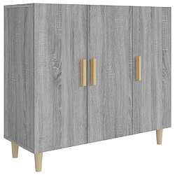 Maison Chic Buffet,Meuble de Rangement,commode pour salon,Cuisine sonoma gris 90x34x80 cm bois d'ingénierie -MN49208