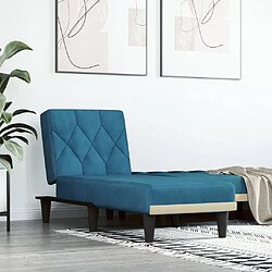 vidaXL Chaise longue bleu velours