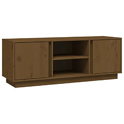 Maison Chic Meuble TV scandinave - Banc TV pour salon Marron miel 110x35x40,5 cm Bois de pin massif -MN99109