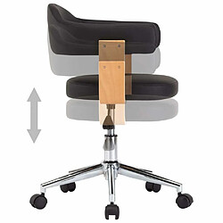 Avis Maison Chic Chaise Gaming | Chaise pivotante de bureau Ergonomique Fauteuil Noir Bois courbé et similicuir -GKD58346