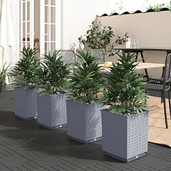 Maison Chic Lot de 4 Jardinières,Bac à fleurs - pot de fleur gris foncé 30x30x37 cm polypropylène -GKD64301