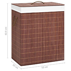 vidaXL Panier à linge avec 2 sections bambou marron 100 L pas cher