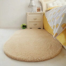 LUUCOZK Tapis moelleux en fausse fourrure Tapis à poils longs pour chambre à coucher SalonChambre-Beige-50x80 cm