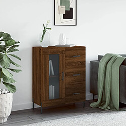 Maison Chic Buffet,Meuble de Rangement,commode pour salon,Cuisine chêne marron 69,5x34x90 cm bois d'ingénierie -MN78218