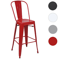 Mendler tabouret de bar HWC-A73, chaise de comptoir, métal, empilable, design industriel ~ rouge