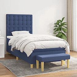 Maison Chic Lit Adulte - Lit simple Lit à sommier tapissier avec matelas moelleux - Meuble de Chambre - Bleu 80x200 cm Tissu -MN47661