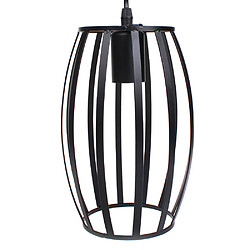 Stoex Lampes de Plafond Abat-Jour forme Olive Suspension Lustre Cage Douille Eclairage Style Industrielle E27 Noir pas cher