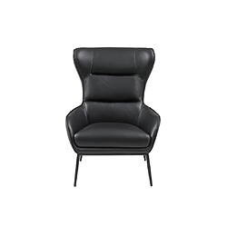 Vente-Unique Fauteuil en cuir de buffle noir DINNIA