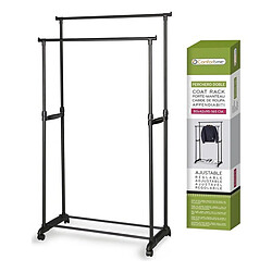 Totalcadeau Cintre double réglable en métal et en PVC (80 x 42 x 95 cm) pas cher