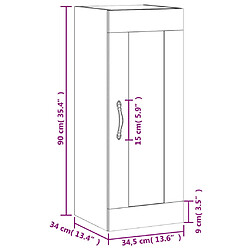 vidaXL Armoire murale blanc brillant 34,5x34x90 cm bois d'ingénierie pas cher