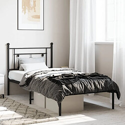 Maison Chic Cadre/structure de lit métal et tête de lit pour adulte - Lit Moderne Chambre noir 100x190 cm -MN26384