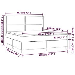 Acheter Maison Chic Lit adulte- Lit + matelas + LED,Sommier à lattes de lit matelas et LED Taupe 180x200 cm Tissu -GKD95554