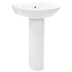 vidaXL Lavabo autoportant avec socle Céramique Blanc 520x440x190 mm