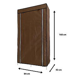 Dressing en tissu avec portes à fermeture éclair et poches latérales Nyana Home Dimensions 165x88x45 cm Marron pas cher