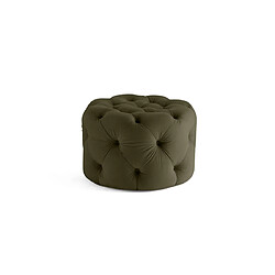 Lisa Design Gallata - pouf Chesterfield rond - en velours Gallata - pouf Chesterfield rond - en velours - Vert