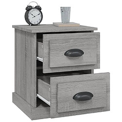 Maison Chic Table de chevet, Table de Nuit pour chambre salon sonoma gris 39x39x47,5 cm bois d'ingénierie pas cher