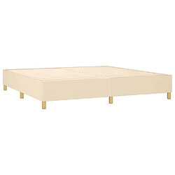 Acheter vidaXL Sommier à lattes de lit matelas et LED Crème 200x200 cm Tissu