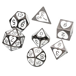 7 Pièces Métal Polyédrique Dés D4 D6 D8 D10 D12 D20 Ensemble Jeu De Rôle Jeu 07 pas cher