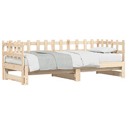 Avis Maison Chic Lit d'appoint 2x(90x190)cm,Lit coulissant Lit de repos Bois de pin massif -GKD88000