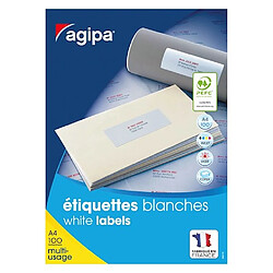 Etiquette adresse jet d'encre et laser 70 x 42 mm Agipa 119009 blanche - Boîte de 2100 Etiquette adresse jet d'encre et laser 70 x 42 mm Agipa 119009 blanche - Boîte de 2100 - Blanc - AGIPA