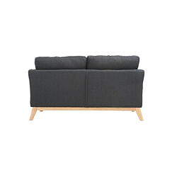 Avis Canapé scandinave 2 places gris foncé déhoussable et pieds bois clair OSLO