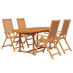 Avis Maison Chic Ensemble de salle à manger de jardin 5 pcs,Table et chaises d'extérieur Bois d'acacia massif -GKD966833