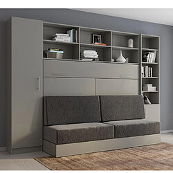 Inside 75 Composition lit escamotable VERTIGO SOFA gris canapé gris L : 311 cm couchage 140*200 cm