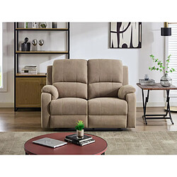 Vente-Unique Canapé 2 places relax en microfibre taupe BRODY 