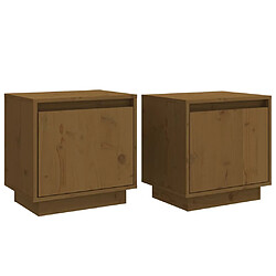 Maison Chic Tables de chevet 2pcs - Table basse Table de nuit - Marron miel 40x30x40cm Bois de pin solide -MN60374