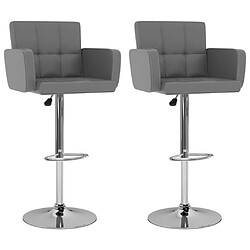 vidaXL Tabourets de bar lot de 2 gris similicuir 