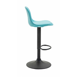 Avis Decoshop26 Tabouret de bar avec repose-pieds design moderne en synthétique bleu pieds en métal noir mat 10_0000776