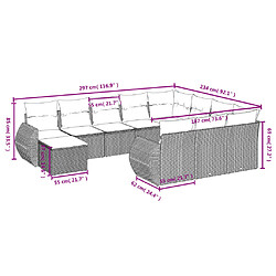 Avis vidaXL Salon de jardin 11 pcs avec coussins gris résine tressée