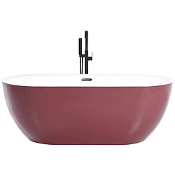 Beliani Baignoire îlot rouge bordeaux 170 x 80 cm CARRERA