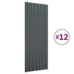 vidaXL Panneaux de toiture 12 pcs Acier Anthracite 100x36 cm