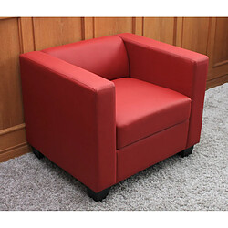 Avis Mendler Fauteuil Club / Lounge Lille, 86x75x70cm ~ simili-cuir rouge