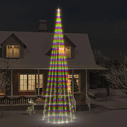 vidaXL Sapin de Noël sur mât de drapeau 1134 LED Colorées 800 cm