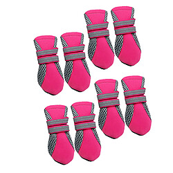 Chaussure chien chat petit taille été grand moyen 2 Set Chaussure Chien Bottes Animaux Doux Hydrofuge Antidérapant pour Pluie Campagne Rose Taille S + M