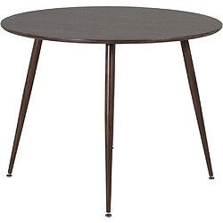 Venture Home Table ronde en MDF et acier Plaza 100 cm Noyer.