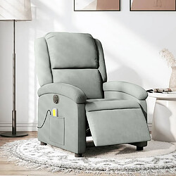 Maison Chic Fauteuil Relax pour salon, Fauteuil inclinable électrique de massage gris clair velours -GKD69167